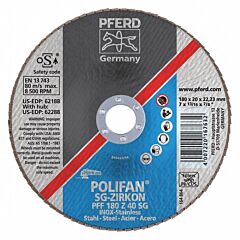 Pferd 62188 Polifan Flap Discs, Performance Line Sg, Polifan Sg Zirkon, Flat (Pff- Type 27)