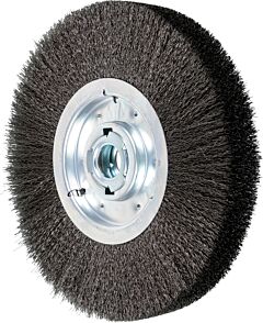 Pferd 81257 Crimped Wheel Brushes, Wide Face, Carbon Steel Wire, Unthreaded