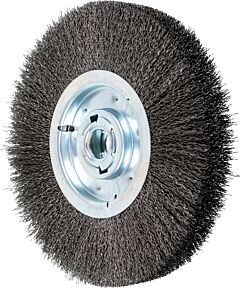 Pferd 81259 Crimped Wheel Brushes, Wide Face, Carbon Steel Wire, Unthreaded