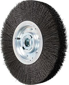 Pferd 81258 Crimped Wheel Brushes, Wide Face, Carbon Steel Wire, Unthreaded