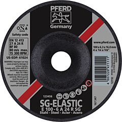 Pferd 61024 Grinding Wheels, Performance Line Sg, A 24 R Sg - For Steel, Depressed Centre (Type 27)