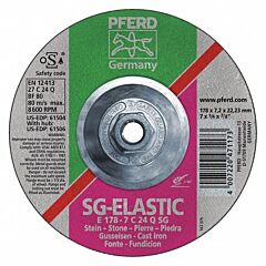 Pferd 61506 Grinding Wheels, Performance Line Sg, C 24 Q Sg - For Cast Iron, Casting Scale, Masonry, Depressed Centre (Type 27)