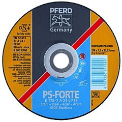 Pferd 61007 Depressed Center Wheel, 9 In Dia, 1/4 In Thick, 5/8 Arbor, 24 Grit, Grade L