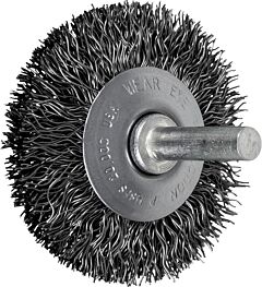 Pferd 82878 Stem Mounted Bevel Brushes, Crimped Wire, Carbon Steel Wire