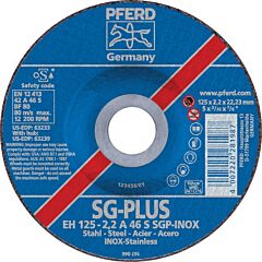 Pferd 63233 Cut-Off Wheels For Angle Grinders, Special Line Sg-Plus, A S Sgp For Stainless Steel (Inox), Type 27 (Depressed Centre)
