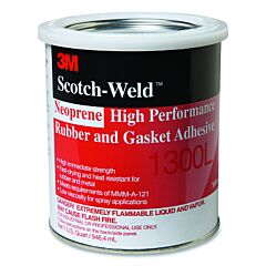 3M 021200-19927 Neoprene High Performance Rubber And Gasket Adhesive 1300L, Yellow, 1 Quart Can