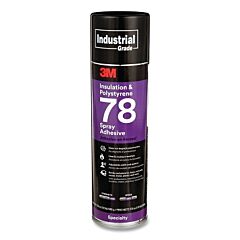 3M 021200-41593 Polystyrene Foam Insulation Spray Adhesive 78, Clear, Net Wt 17.9 Oz