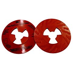 3M 051144-81732 Disc Pad Face Plate, Ribbed Retainer Nut, 5 In Dia, Extra Hard, Red