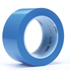 3M 021200-04308 Vinyl Tape 471, Blue, 2 In X 36 Yd, 5.2 Mil