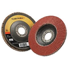 3M 051141-55624 Cubitron Ii™ Flap Disc 967A, 4-1/2 In Dia, 60 Grit, 7/8 In Arbor, 13,300 Rpm, Type 29