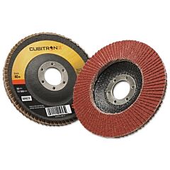 3M 051141-55623 Cubitron Ii™ Flap Disc 967A, 4-1/2 In Dia, 40 Grit, 7/8 In Arbor, 13,300 Rpm, Type 29