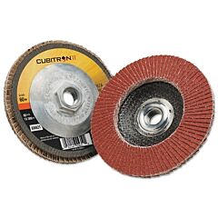 3M 051141-55621 Cubitron Ii™ Flap Disc 967A, 4-1/2 In Dia, 60 Grit, 5/8 In-11 Arbor, 13,300 Rpm, Type 29