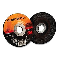 3M 076308-64318 Cubitron™ Ii Depressed Center Grinding Wheel, 6 In Dia, 1/4 In Thick, 5/8 In -11 Arbor, 36 Grit, Precision Shaped Ceramic