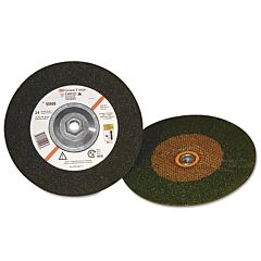 3M 051111-61010 Green Corps Depressed Center Wheel, 4 In Dia, 1/4 In Thick, 24 Grit