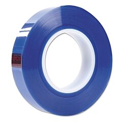 3M 051115-62868 Polyester Tapes, 1 In X 72 Yards, Transparent Blue, Polyester/Silicone