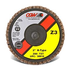 Cgw Abrasives 30005 Flap Discs, Mini, Zirconia, Quick Change, Type R, 2 In, 80 Grit, 24,000 Rpm