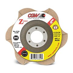 Cgw Abrasives 36336 Z-Thru Flap Discs, 5 In, 80 Grit, 7/8 In Arbor, 12,200 Rpm