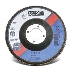 Cgw Abrasives 56036 Flap Discs, Silicon Carbide, Regular, 7 In, 120 Grit, 7/8 In Arbor, 8,600 Rpm