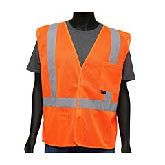 West Chester 47206/3Xl Economy Safety Vest, Orange, Mesh, Class 2, Size 3X-Large