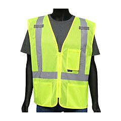 West Chester 47209/2Xl Classic Hi-Vis Green, Mesh, Zipper, Class 2, Size 2X-Large