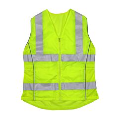 Pip 302-0312-Ly/S R2 Women'S Fit Mesh/Solid Vest, 3 Pockets, Adj. Waist, Zipper, Ly, Size Small