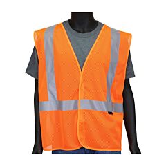 West Chester 47206Np/5Xl Economy Safety Vest, Orange, Mesh, Class 2, Size 5X-Large