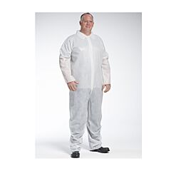 West Chester 3400/Xl Pe Laminate White Coverall, Basic, Size X-Large