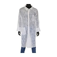 West Chester 3515/L White Sbp Shirt, Snap Front, Standard Weight, Size Large