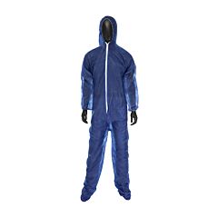 West Chester 3584/Xxxl Navy Sbp Coverall, Hood And Boot, Elastic Wrist/Ankle, Size 3X-Large