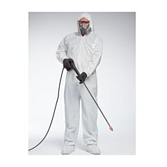 Pip 3709/L Posiwear, Ub, White Coverall, Hood, Boot, Elastic Wrist And Ankle, Size Large