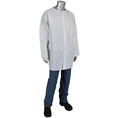 Pip 3718/Xxxl30 Posiwear, Ub, White Lab Coat Snap Front, No Pocket, Size 3X-Large