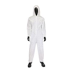 Pip C3806/Xl Posiwear M3 White Coverall, Zipper Front, Elastic Wrist/Ankle, Hood, Size X-Large