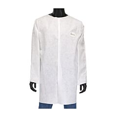 Pip C3818/M Posiwear M3 White Labcoat, Snap Front Closure, No Pockets, Size Medium