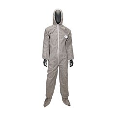 Pip C3909/Xxxxl Posiwear M3 Gray Coverall, Elastic Wrist/Ankle, Attached Hood/Boot, Size 4X-Large