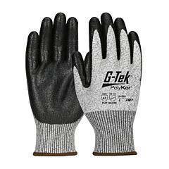 Pip 16-333/Xs G-Tek Polykor Cut Gloves, Salt & Pepper, 13G Shell, Black Nitrile Microsurface Grip, Cut Level A3, Size X-Small