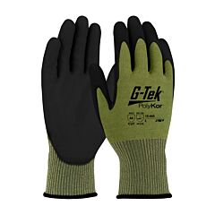 Pip 16-665/S G-Tek Polykor, Green 13 Gauge Shell, Black Polyurethane Grip, A5, Pack Of 12 Pairs