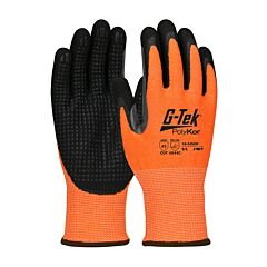 Pip 16-345Or/L G-Tek Polykor Cut Gloves, Orange 13G Shell, Dd Nitrile Ms Extended Thumb Crotch A3, Size Large