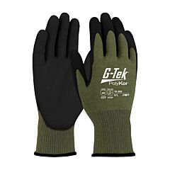 Pip 16-399/Xxl G-Tek Polykor Cut Gloves, 13G Green Shell With X7 Tech, Black Neofoam Ms Grip, Cut Level A9, Size 2X-Large