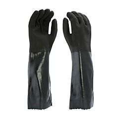 West Chester 1087Rf 18" Black Rough Pvc Gloves Interlock Lining, Size Large