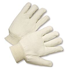 West Chester 708R Reversible Polyester/Cotton Canvas Single Palm Gloves, Knit Wrist, Natural, Size Men'S