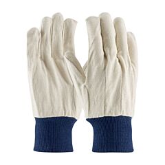 West Chester 710Bkwk Economy Grade Polyester/Cotton Canvas Single Palm Gloves, Blue Knit Wrist, Natural, Size Men'S