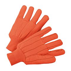 West Chester K81Scncori 18Oz Hi-Vis Orange, Corded Poly/Cotton Double Palm, Size Large