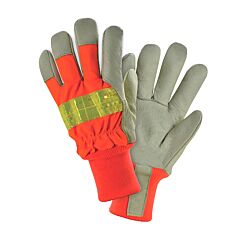 West Chester Hvo1555/L Insulated Hi-Vis Orange, Pigskin Palm, Knit Wrist, Size Large