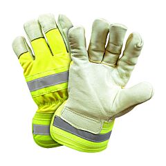 West Chester Hvy5555/L Hi-Vis Premium Pigskin Palm, Positherm Lining, Size Large