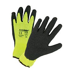Pip Hvg700Slc/L Posigrip, Black Crinkle Latex Palm, Green Hi-Vis Liner, Size Large