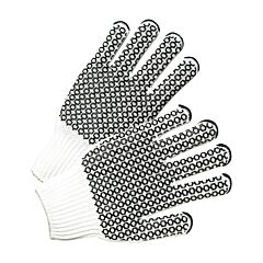 West Chester K708Skhw/S Regular Weight Cotton/Polyester Gloves With Pvc Honeycomb Grip, Double-Sided, Discontinued, White, Size Small