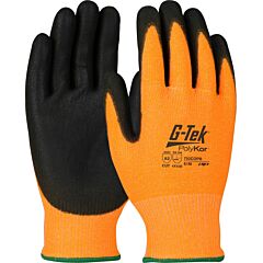 Pip 703Copb/L G-Tek Polykor A2 Hi-Vis Polykor Blended Gloves With Polyurethane Coated Palm & Fingers, Hi-Vis Orange, Size Large