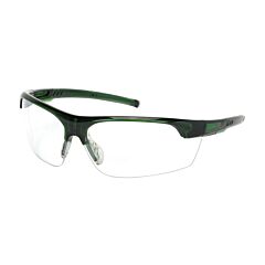 Bouton 250-58-0520 Semi-Rimless Safety Glasses With Green Frame, Clear Lens And Fogless 3Sixty Coating