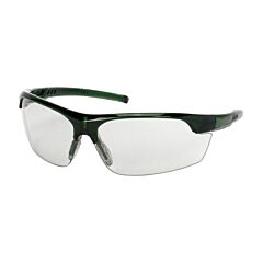 Bouton 250-58-0551 Semi-Rimless Safety Glasses With Green Frame, Light Gray Lens And Fogless 3Sixty Coating