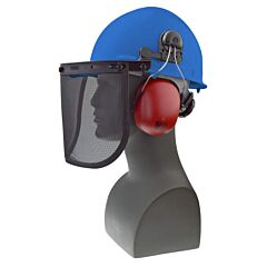 Radians 300-Brvm Ratchet Loggers Combo Ratchet Suspension W/Muff & Mesh Visor, Blue
